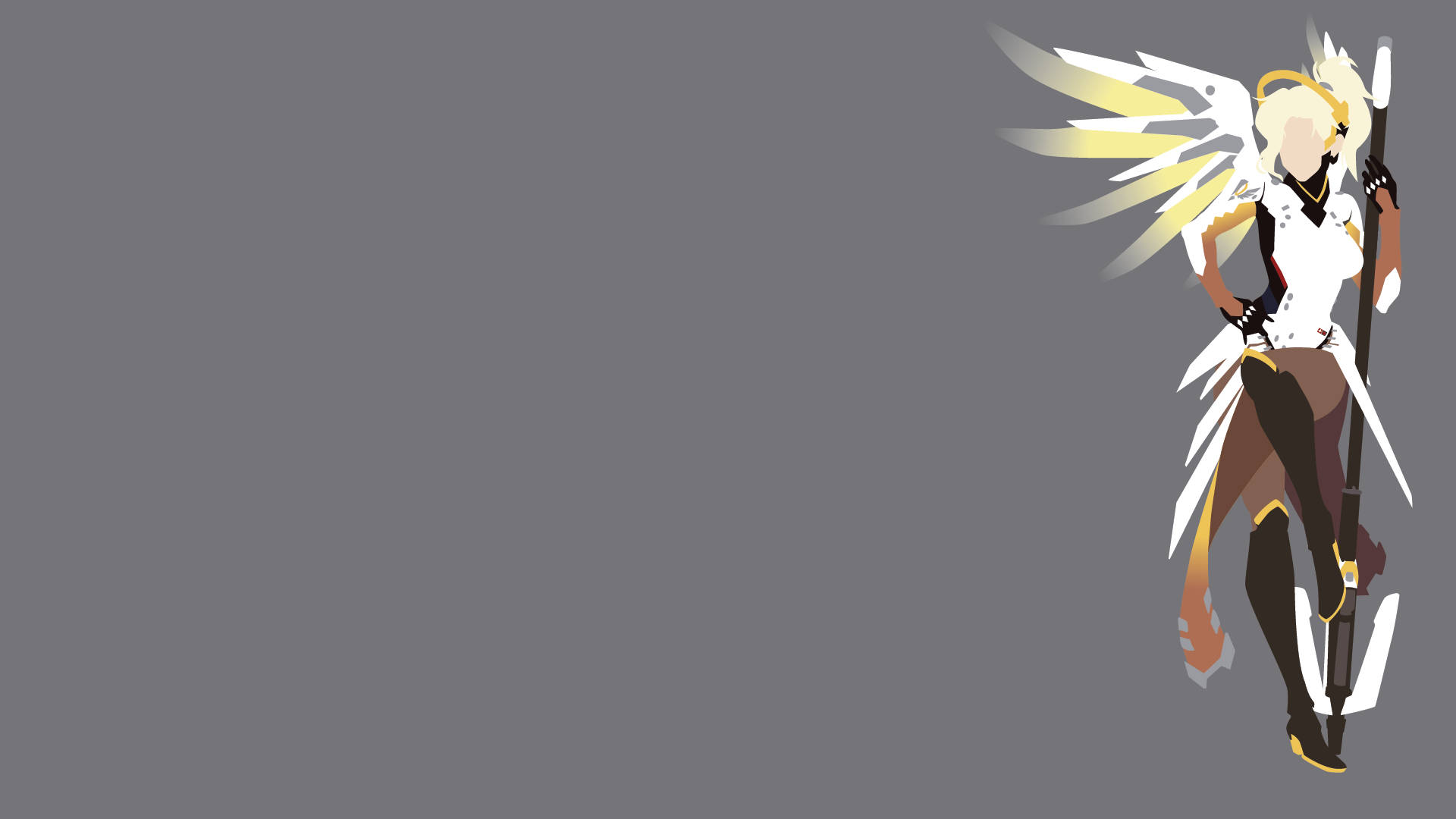The iconic Mercy from Overwatch in grey Wallpaper