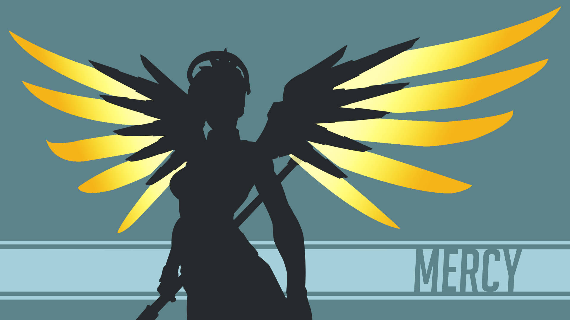 Fan Art Silhouette Of Mercy Background