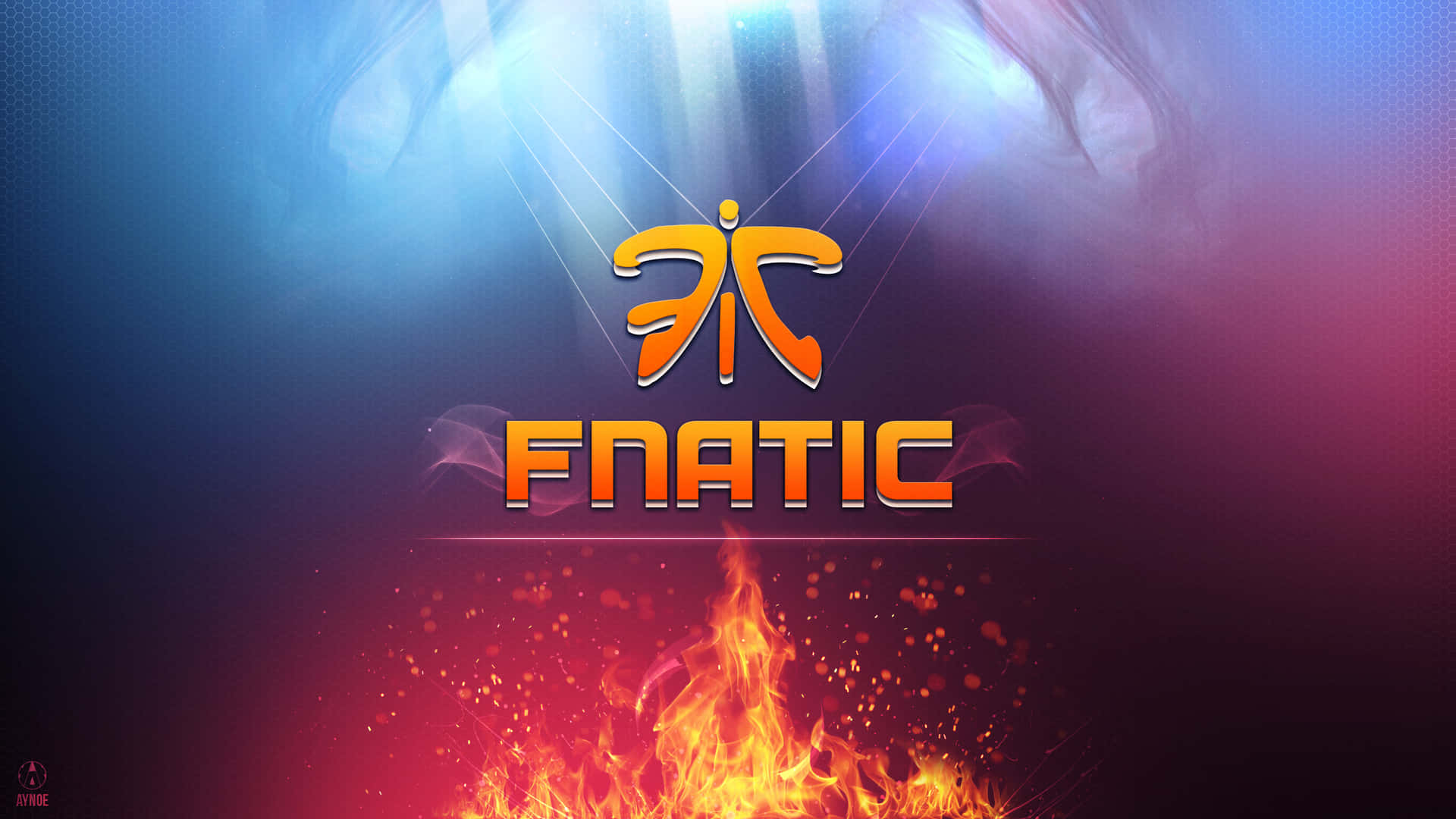 Fanatic Logo Met Vuur En Ijs Achtergrond Achtergrond