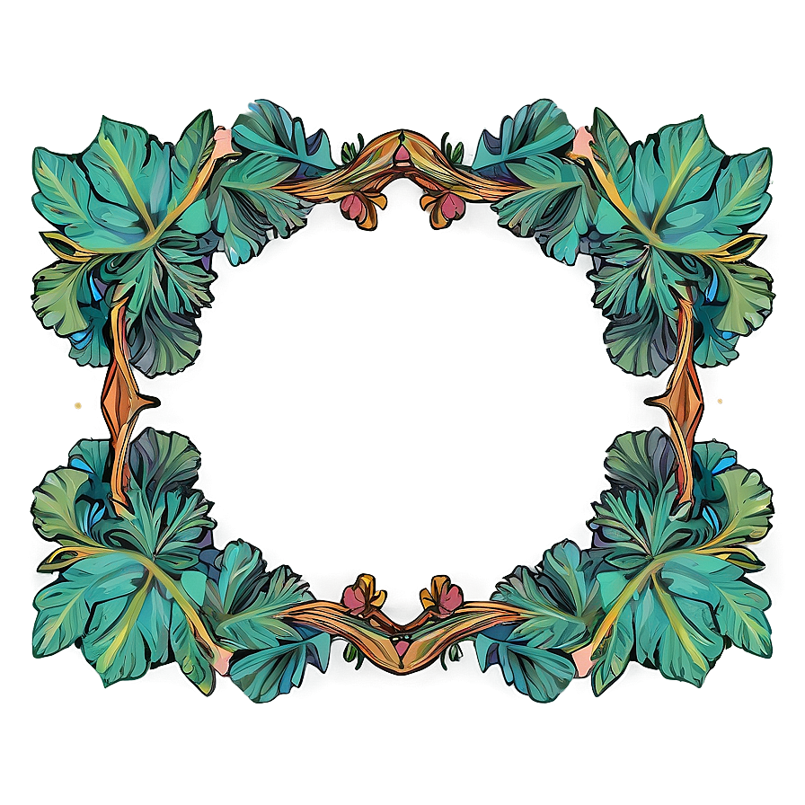 Fancy Frame With Leaves Png 06132024 PNG