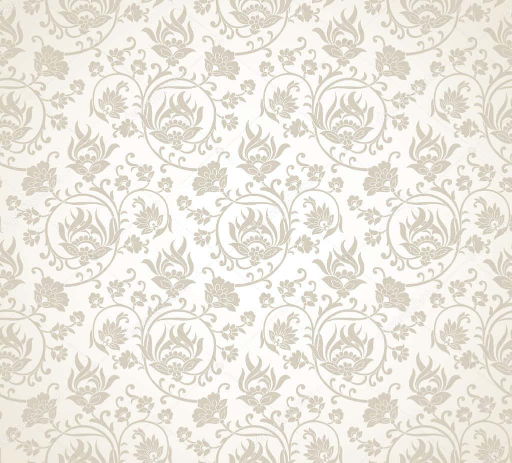 Fancy Beige Floral Pattern Wallpaper
