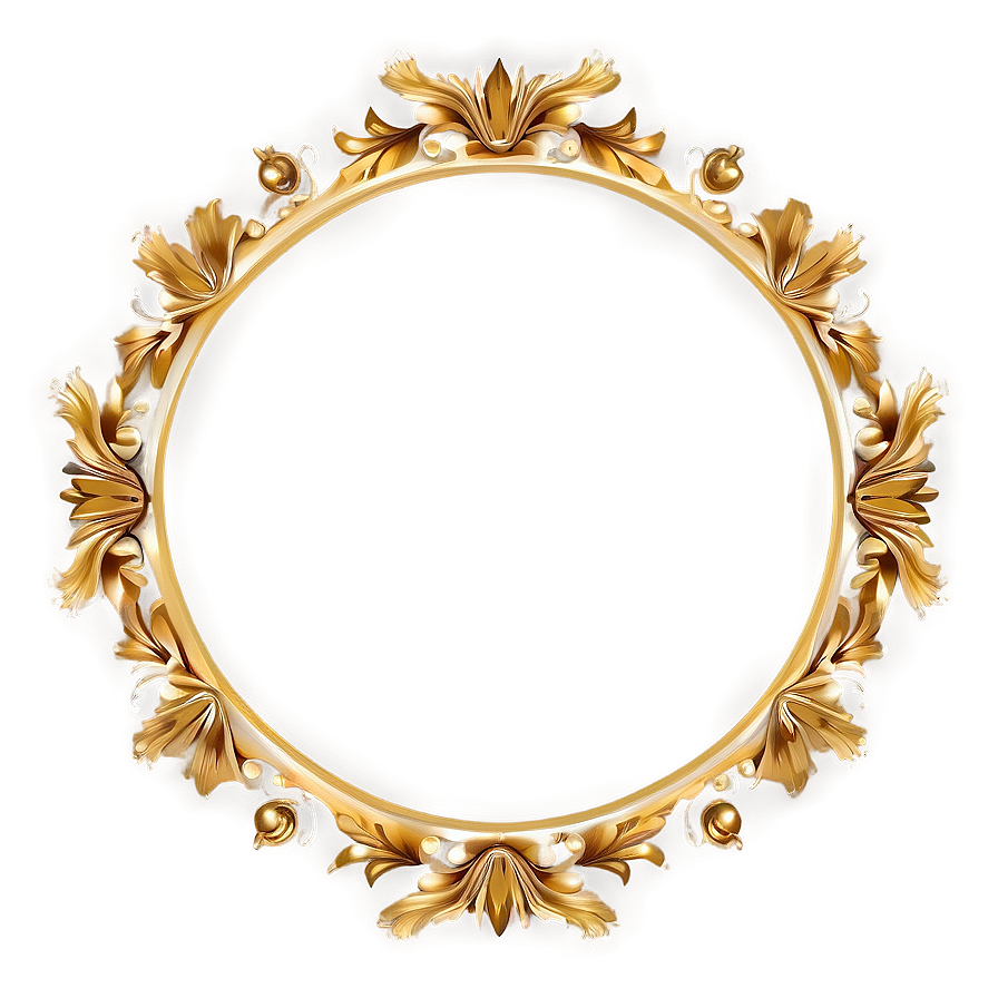 Fancy Golden Circular Border Png Sqp PNG