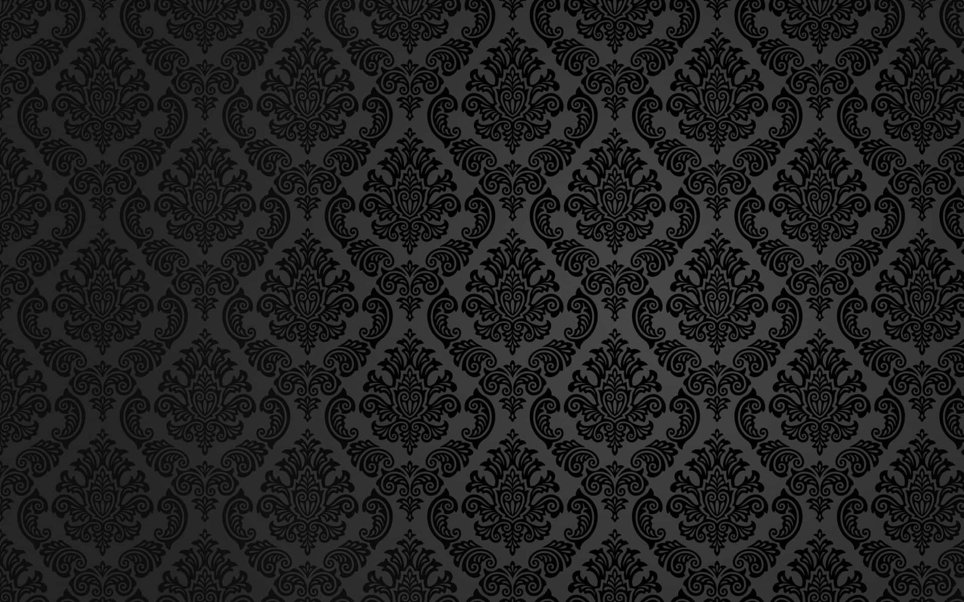 Fancy Black Damask Gothic Wallpaper