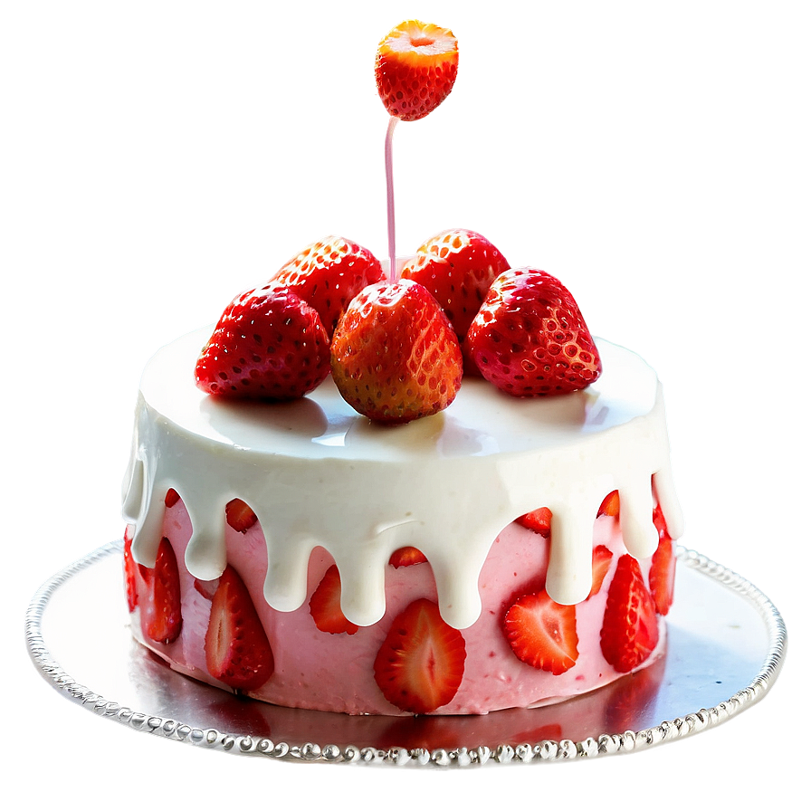 Fancy Strawberry Cake Png 06212024 PNG