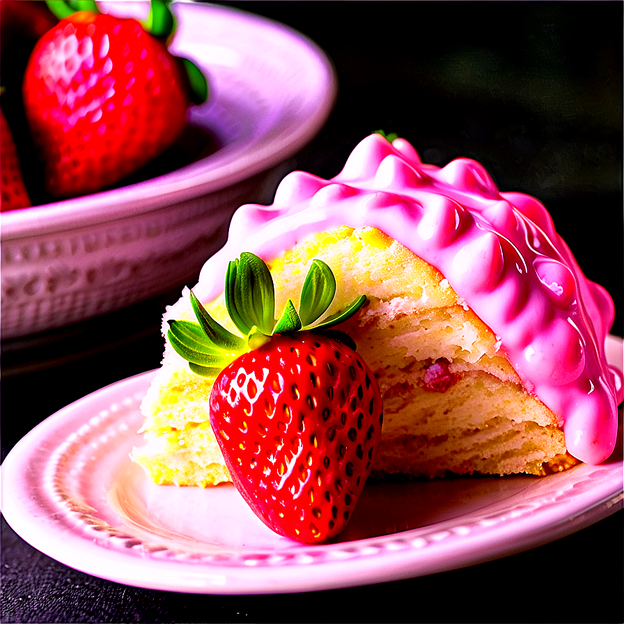 Fancy Strawberry Cake Png Vty PNG