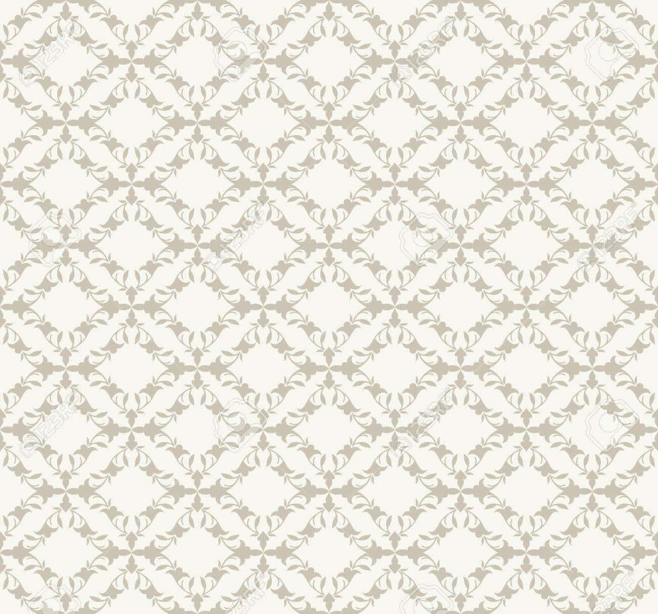 Einbeiges Und Weißes Blumenmuster Wallpaper