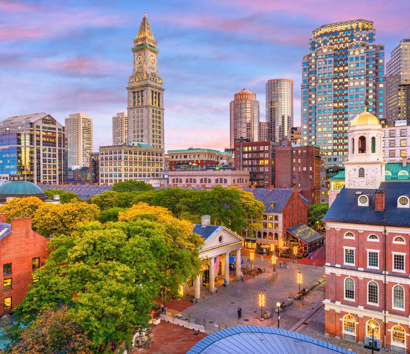 Faneuil Hall With Tall Buildings Wallpaper