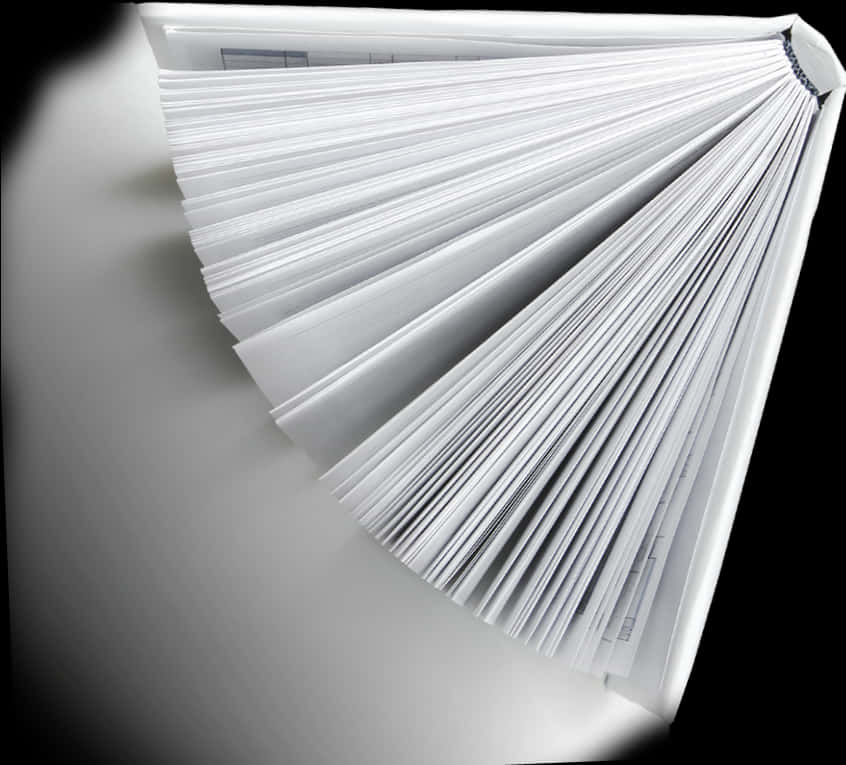 Fanned Open Book Pages PNG