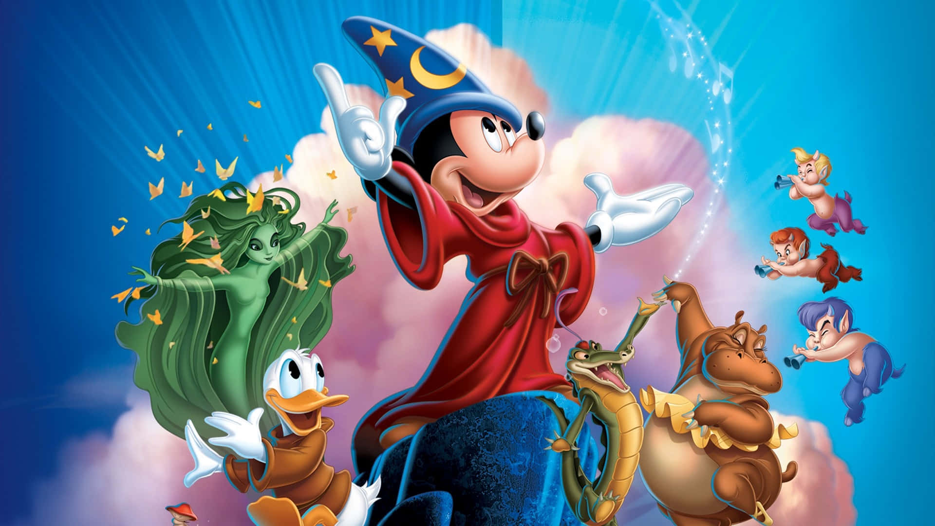 Fantasia Mickey En Vrienden Magisch Avontuur Achtergrond