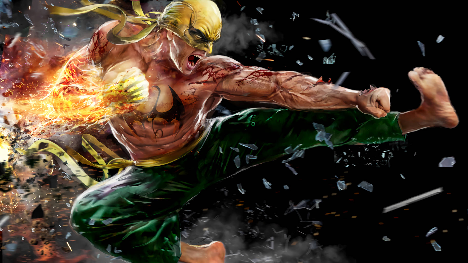 Fantastic Art Wounded Iron Fist Wallpaper
