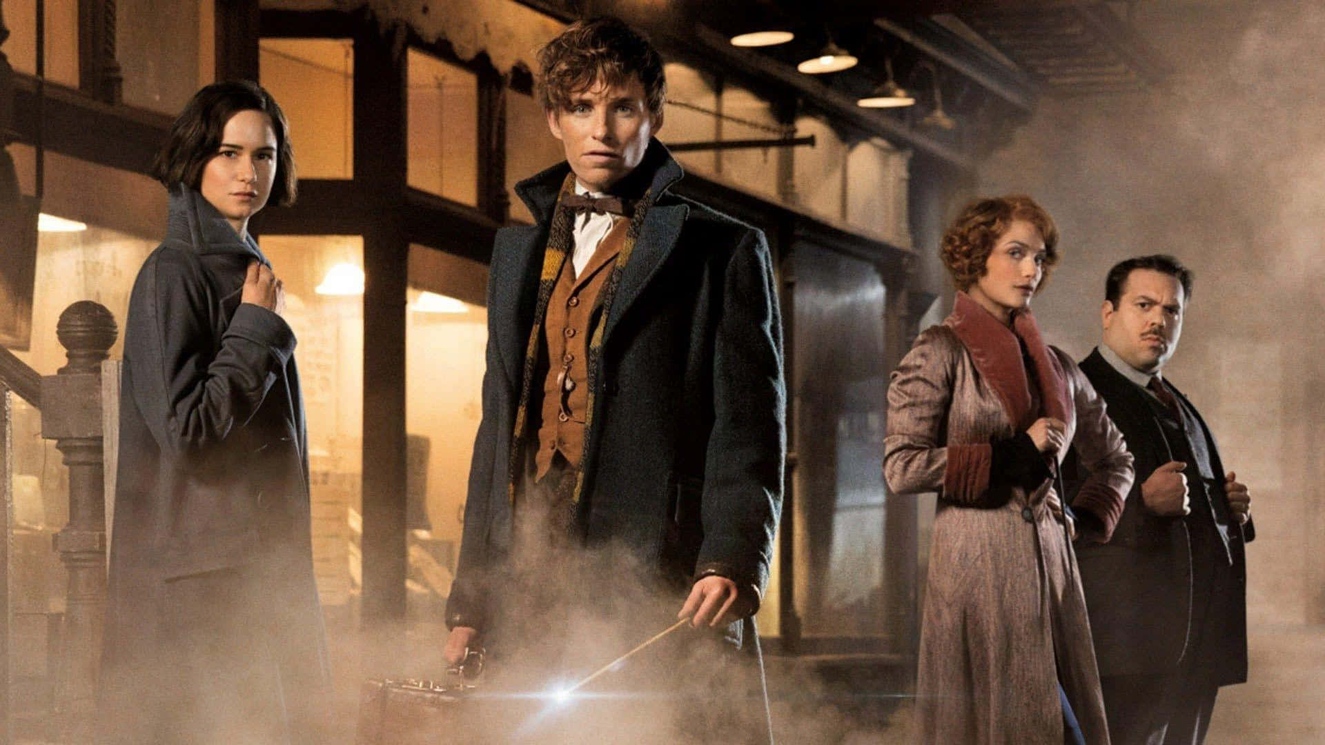 Newt Scamander En Zijn Fantastische Beesten In Een Magische Wereld Achtergrond