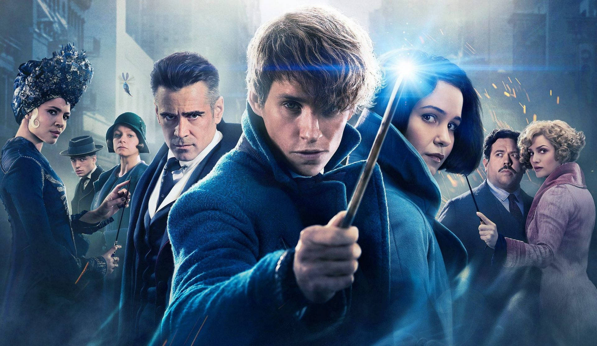 Fantastic Beasts And Where To Find Them Main Characters Poster Wallpaper