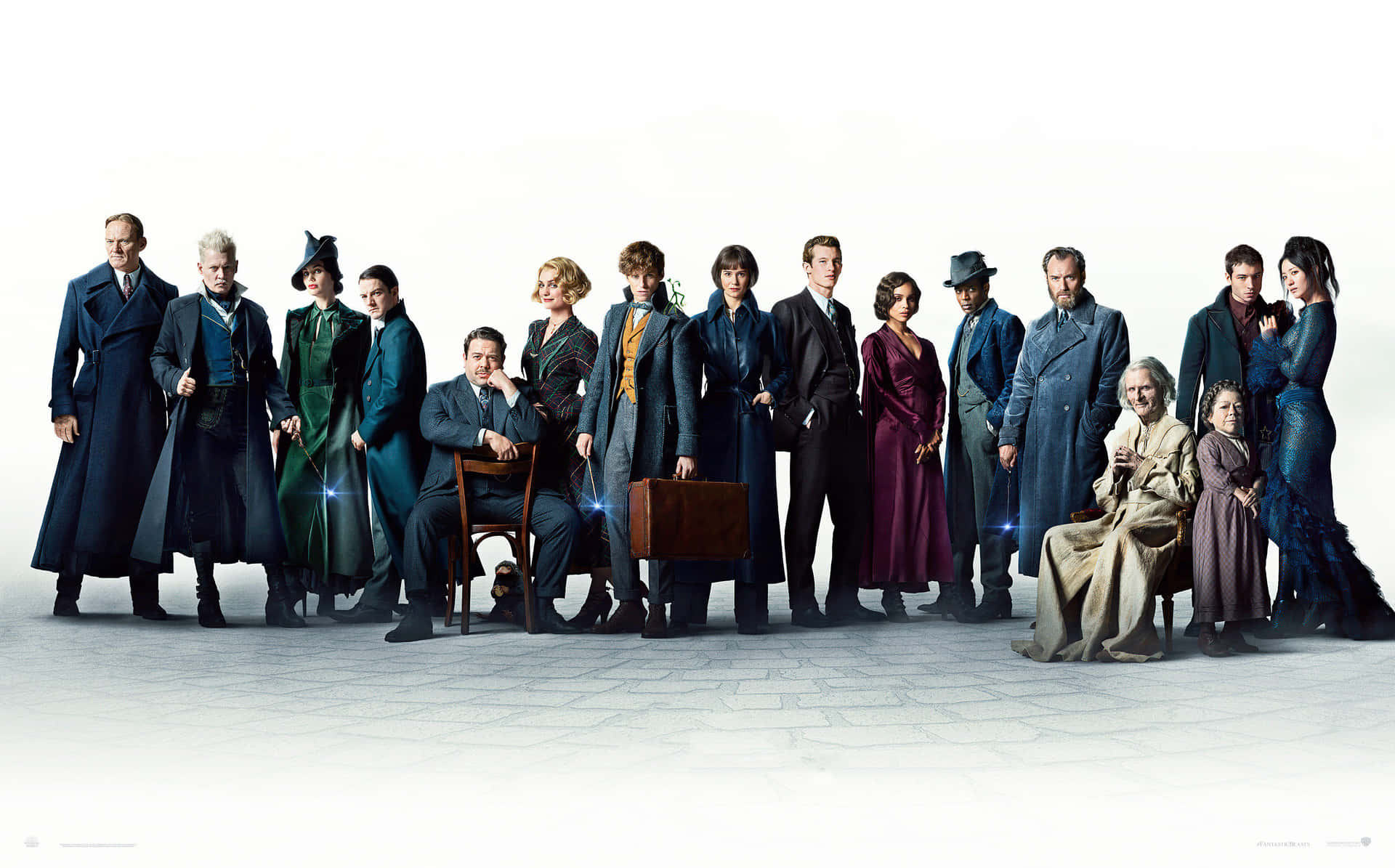 Fantastic Beasts Film Cast Promotiefoto Achtergrond