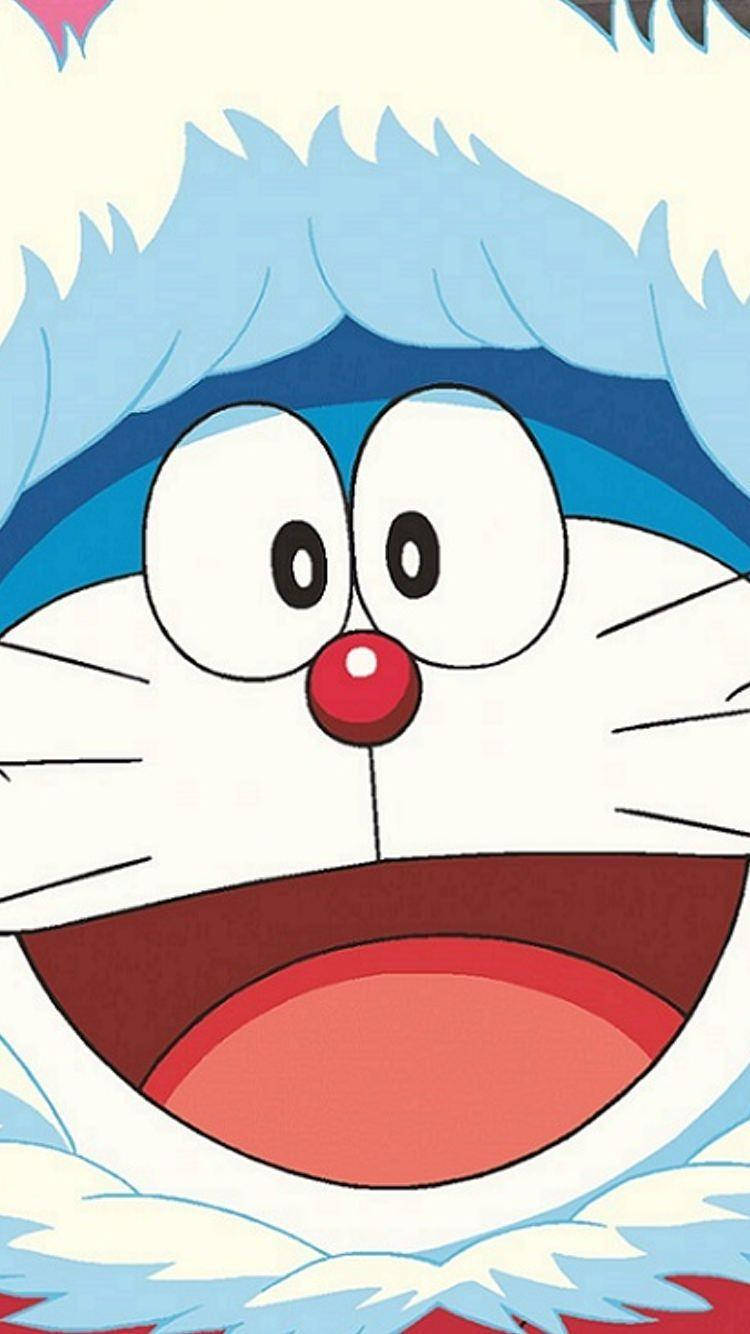 Fantastic Close Up Face Doraemon iPhone Wallpaper