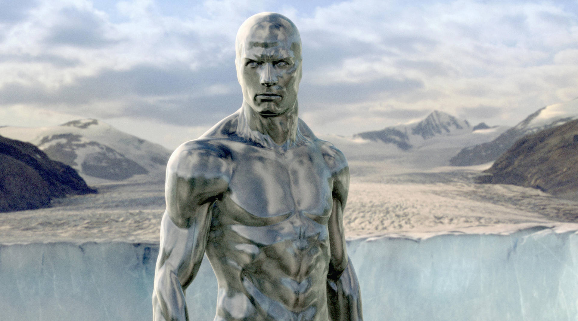 Fantastic Four Silver Surfer At Mountains Wallpaper