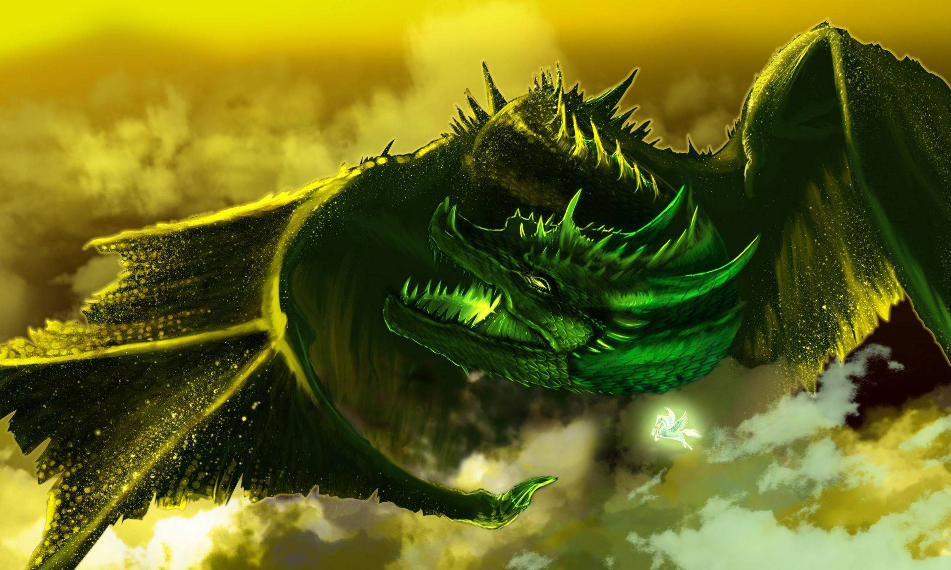 Fantastic Green Earth Dragon Art