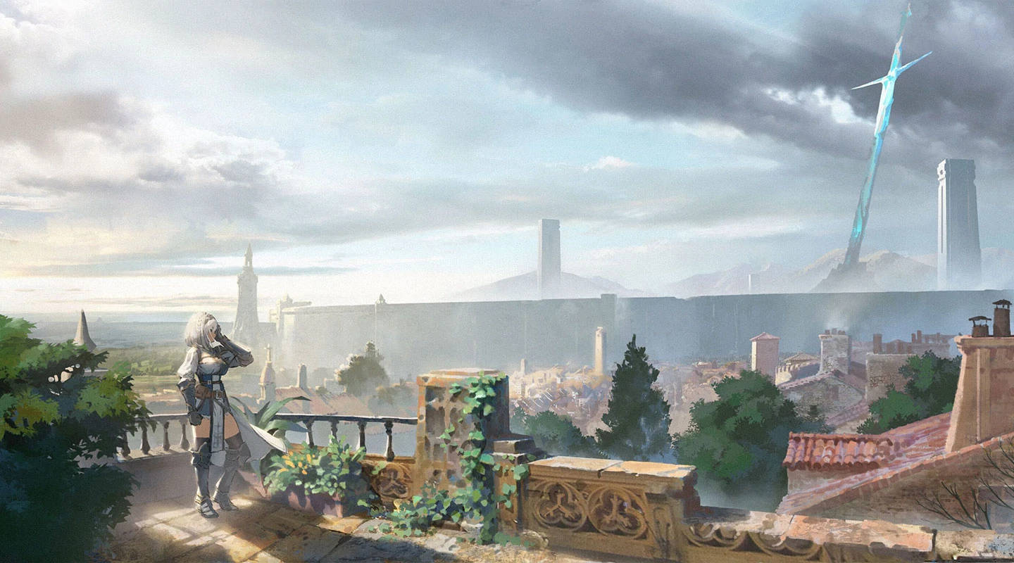 Fantasy Aesthetic Anime City Background