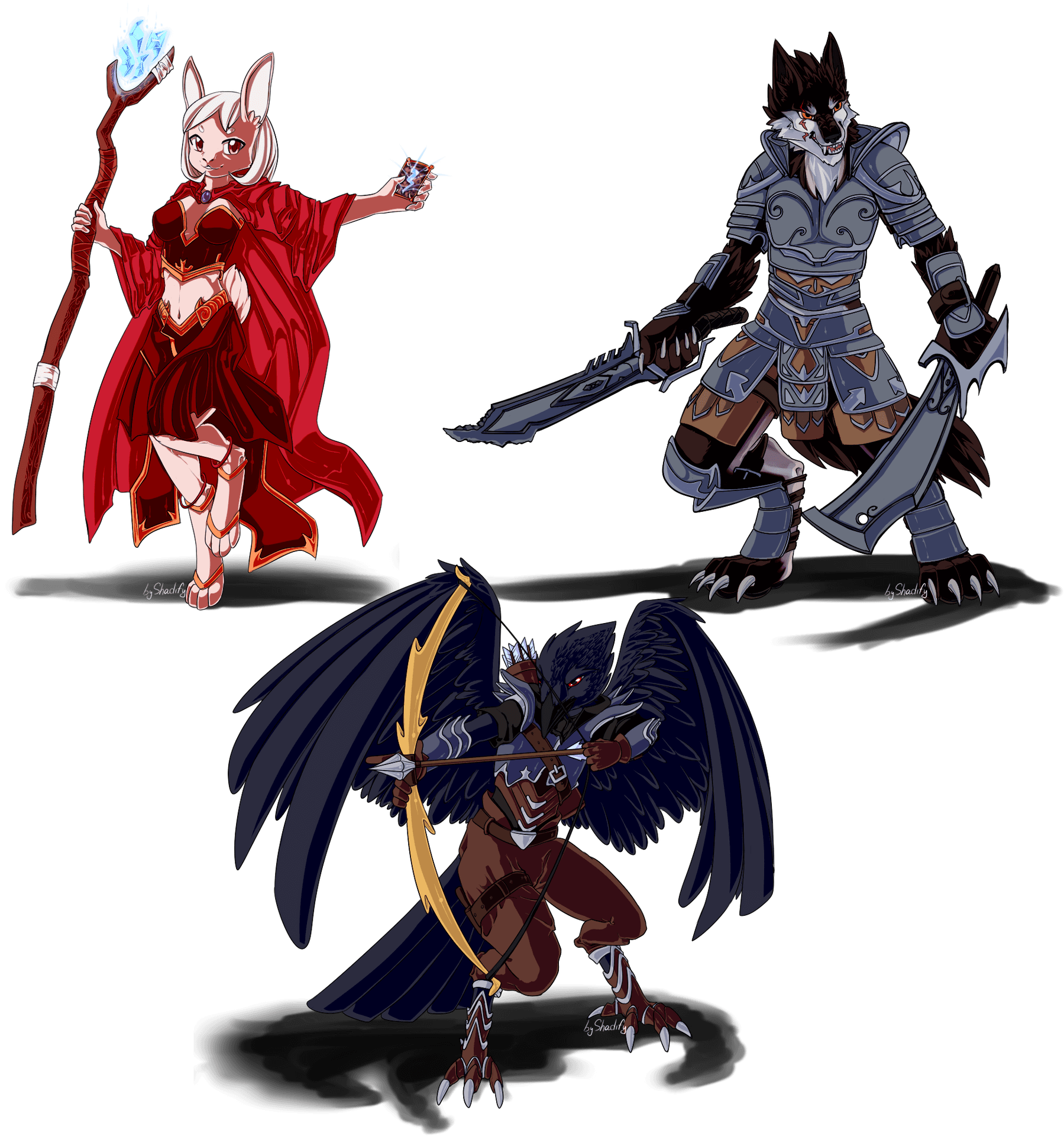 Fantasy Animal Characters Trio PNG