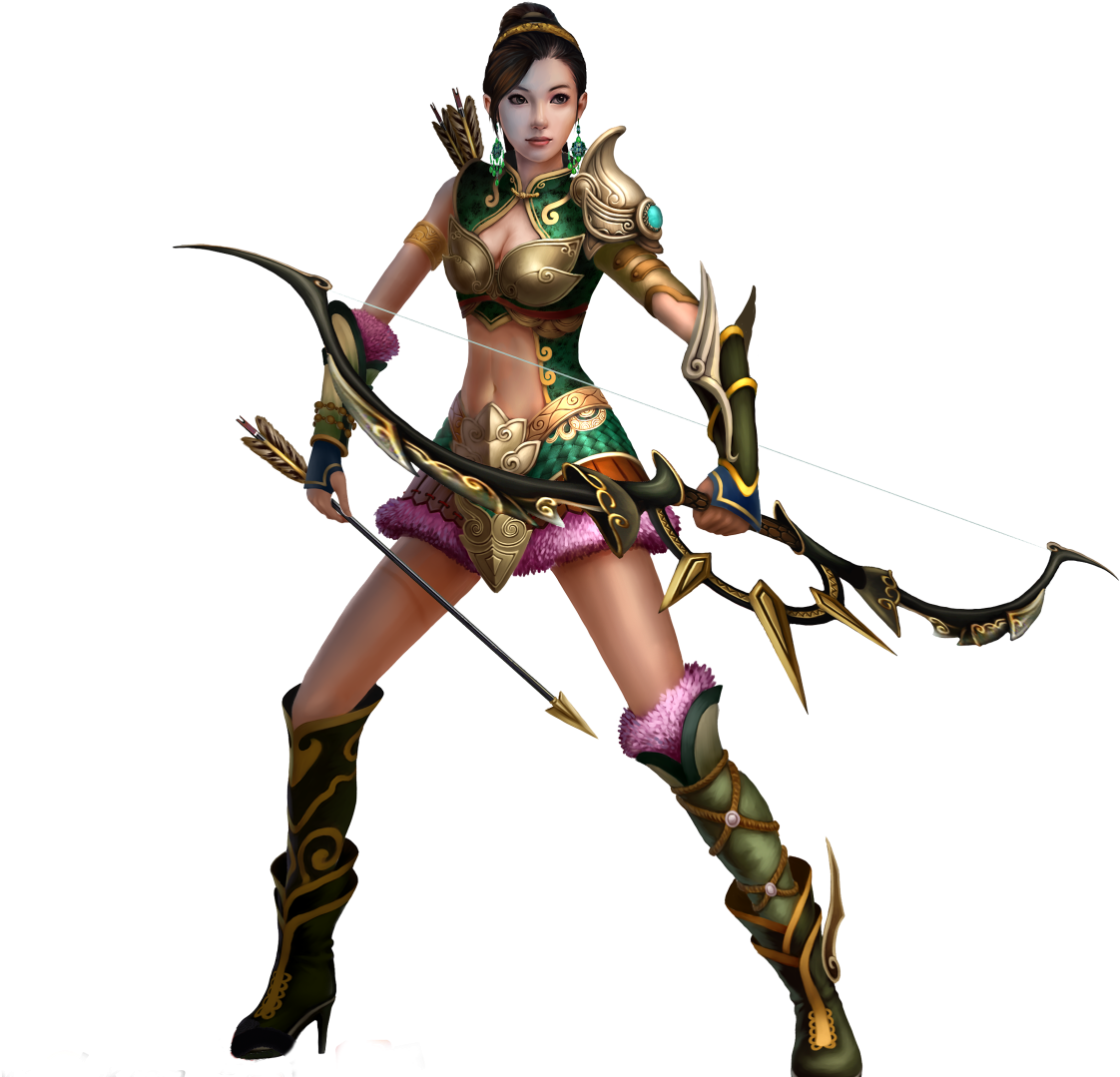 Fantasy Archer Character Pose PNG