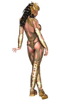 Fantasy Armored Female Character PNG