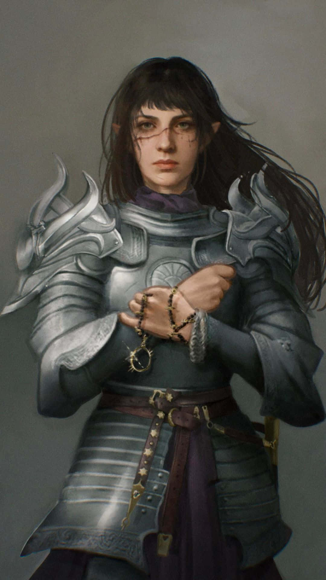 Fantasy_ Armored_ Warrior_ Portrait Wallpaper