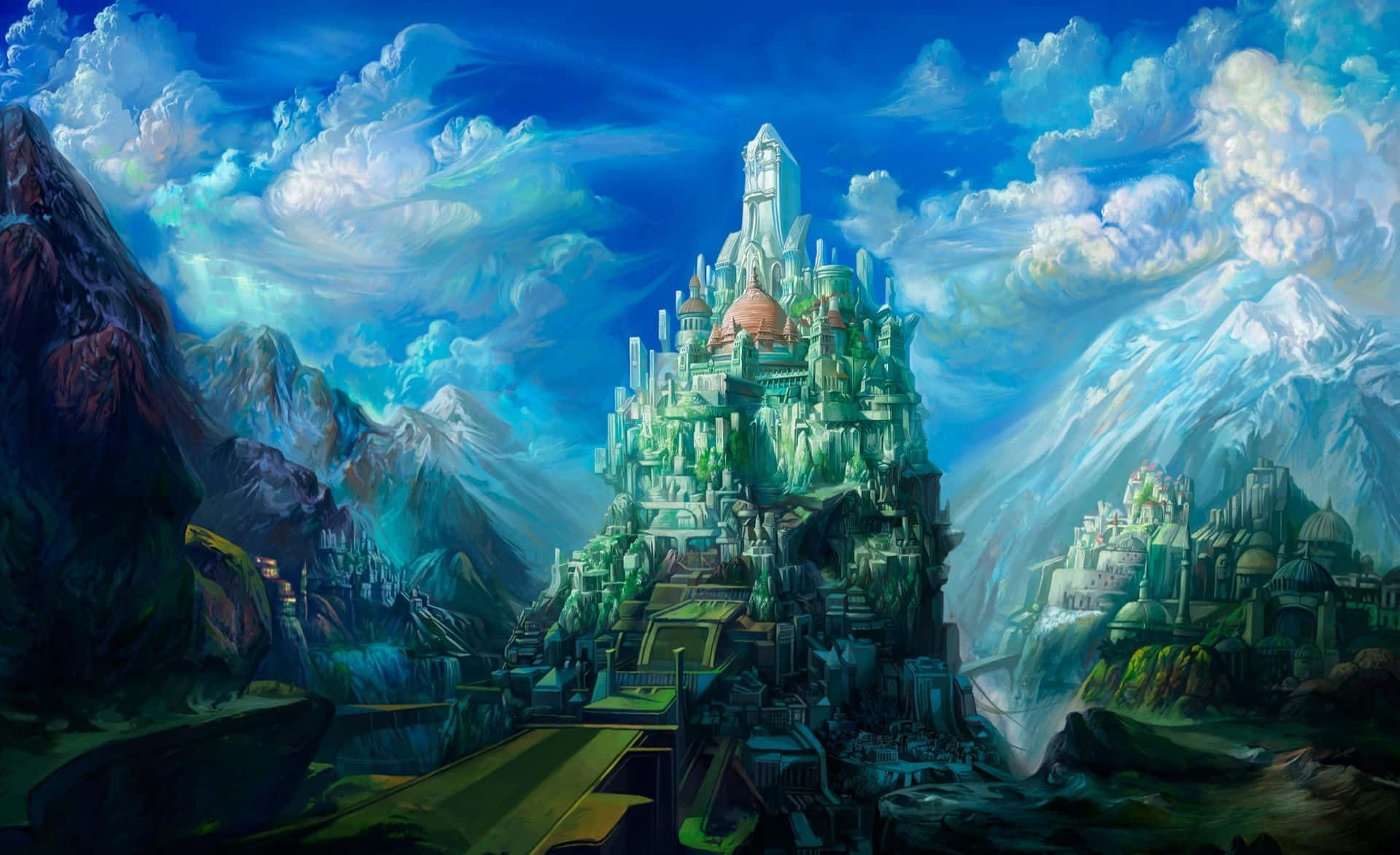 Detailed and mysterious fantasy art background