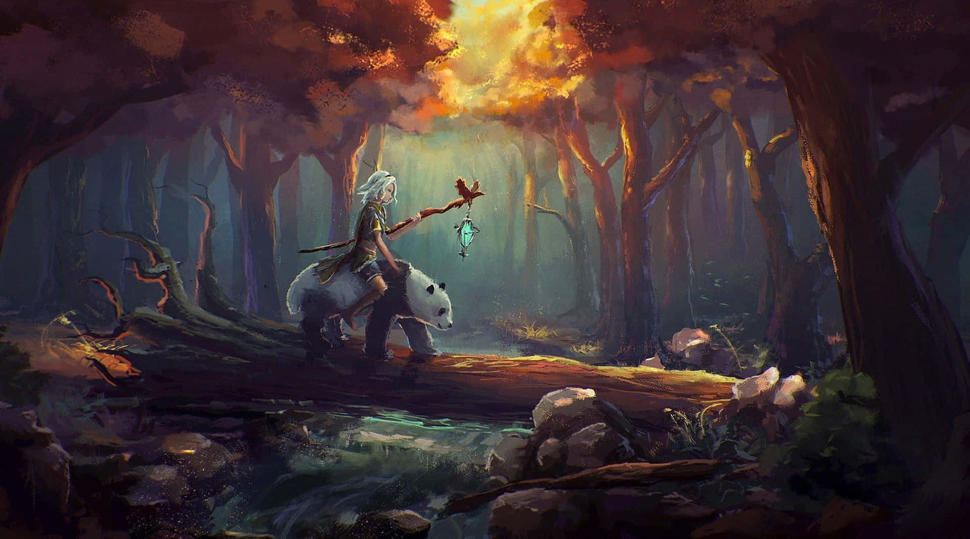 Fantasy Landscapes - Elven forest- Digital print- Screen saver - Fantasy  art - Trail - Fantasy forest - river