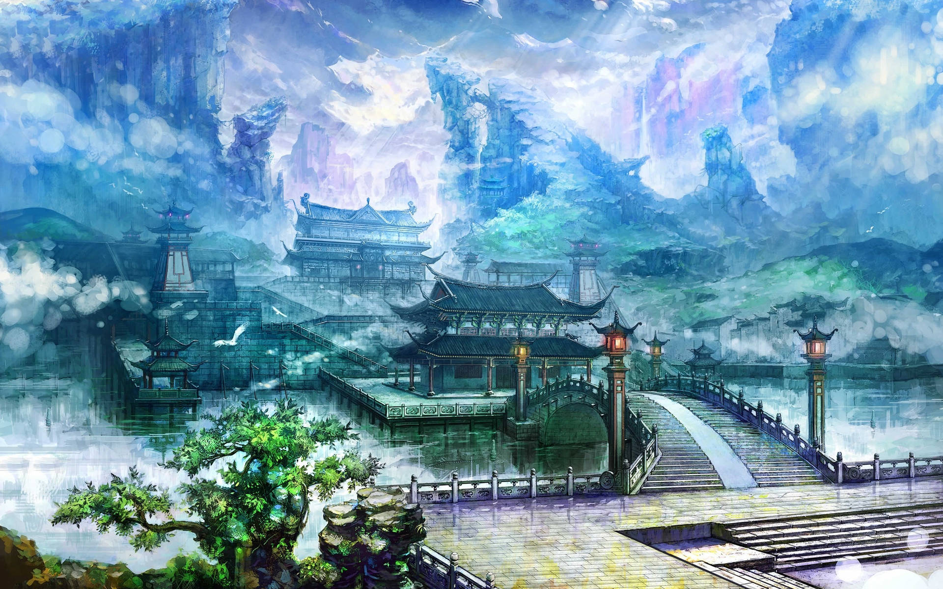 Fantasy Beijing Village Background