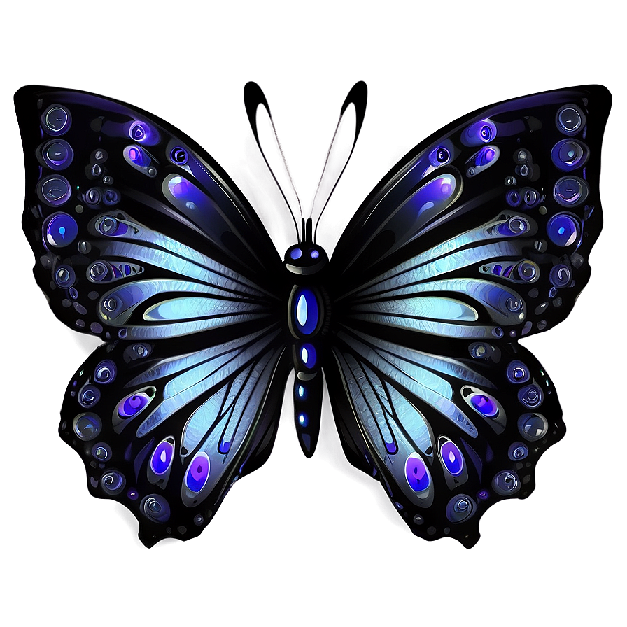 Fantasy Black Butterfly Drawing Png 4 PNG