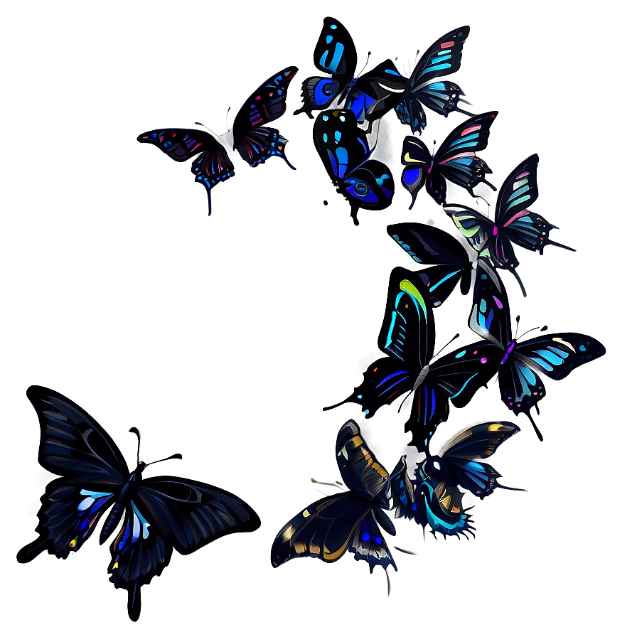 Fantasy Black Butterfly Drawing Png Tsl PNG