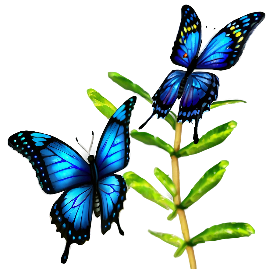 Fantasy Blue Butterflies Png 61 PNG