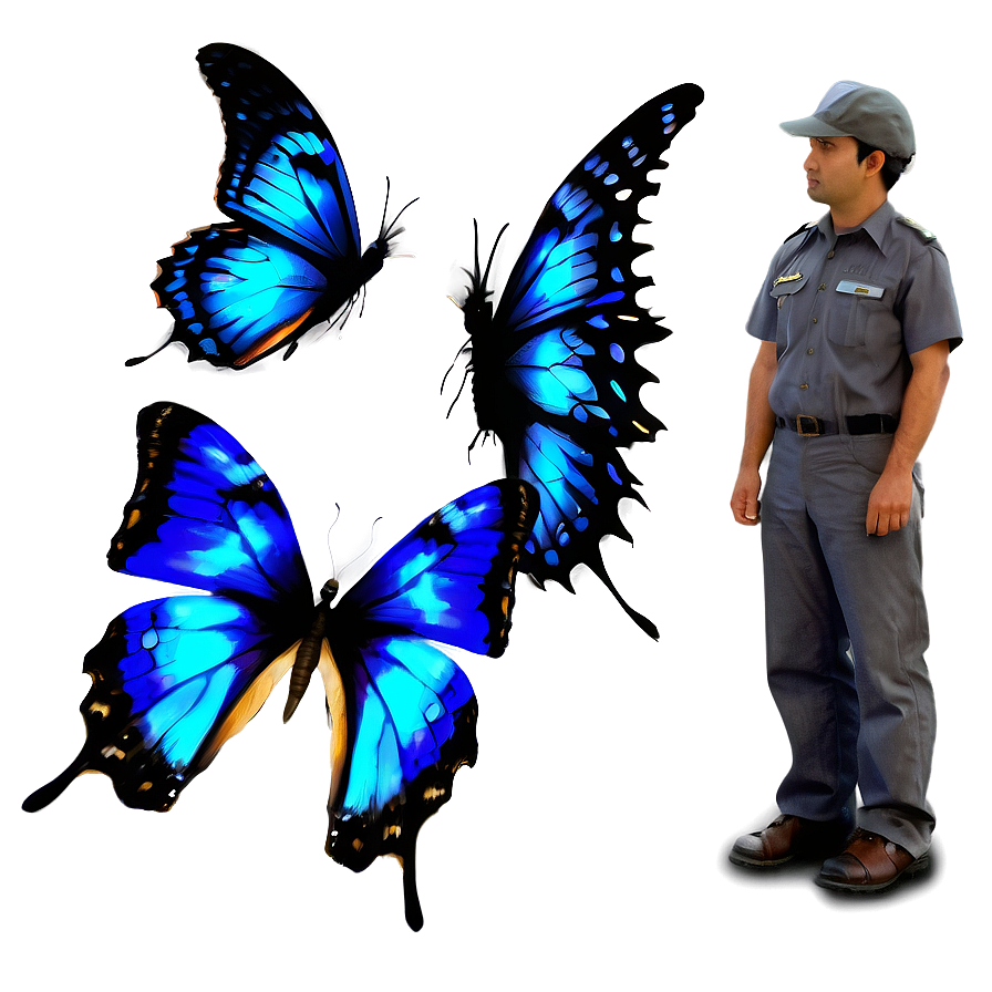 Fantasy Blue Butterflies Png Unk PNG