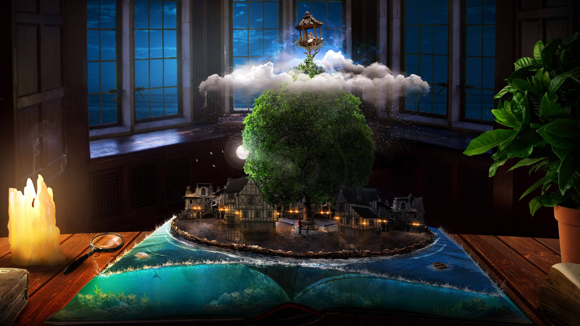 Let your imagination run wild as you explore the adventure of this magical book. Wallpaper