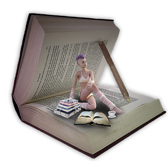 Fantasy Book Worldwith Character PNG