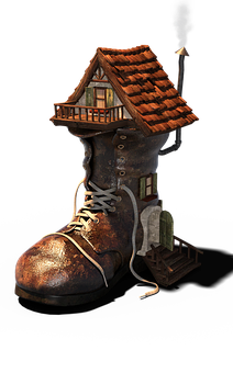 Fantasy Boot House Illustration PNG