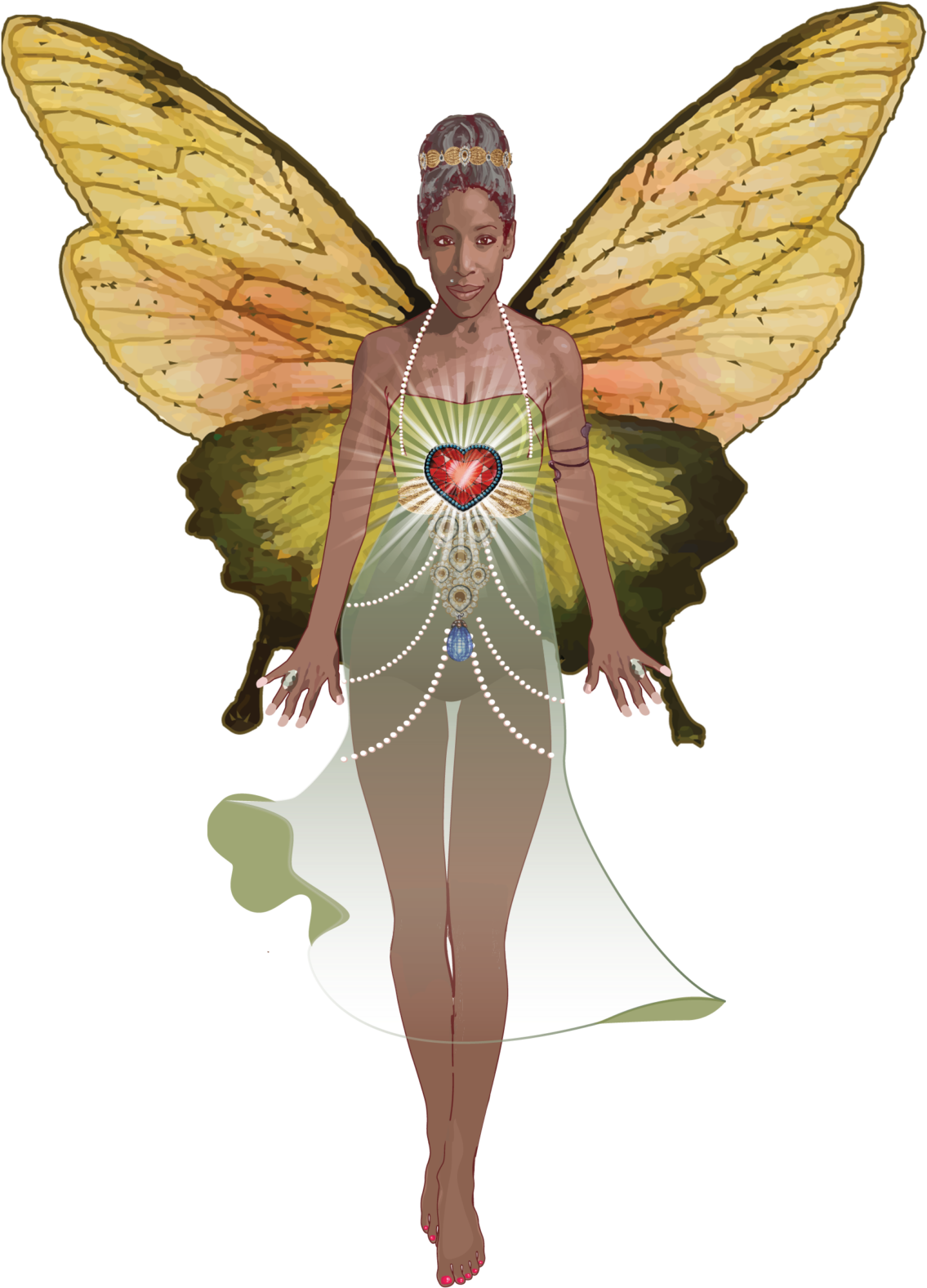 Fantasy Butterfly Woman Illustration PNG