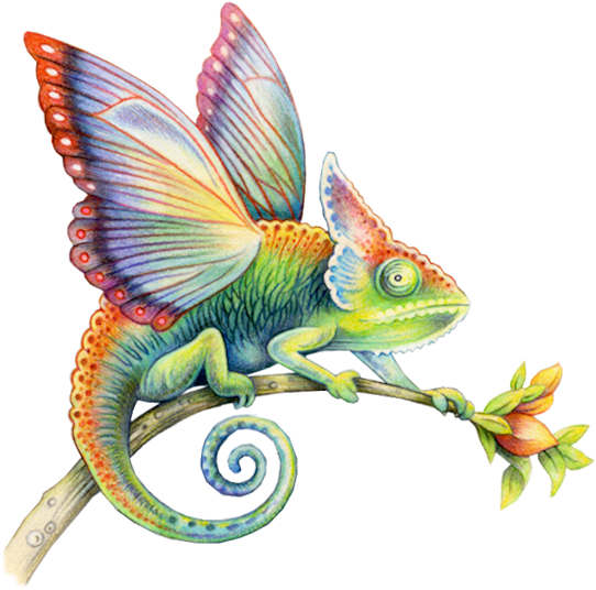Fantasy Chameleon Butterfly Wings PNG