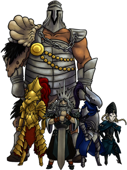 Fantasy Character Group Illustration PNG
