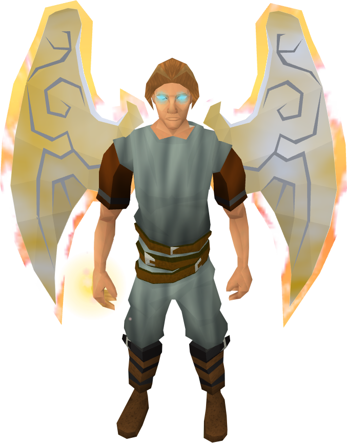 Fantasy Character With Fire Wings PNG