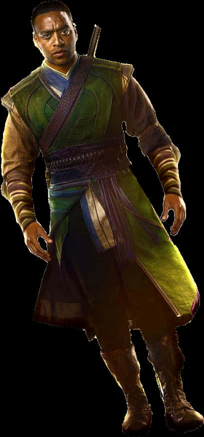 Fantasy Characterin Green Robe PNG
