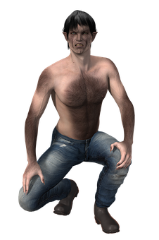 Fantasy Creaturein Jeans PNG