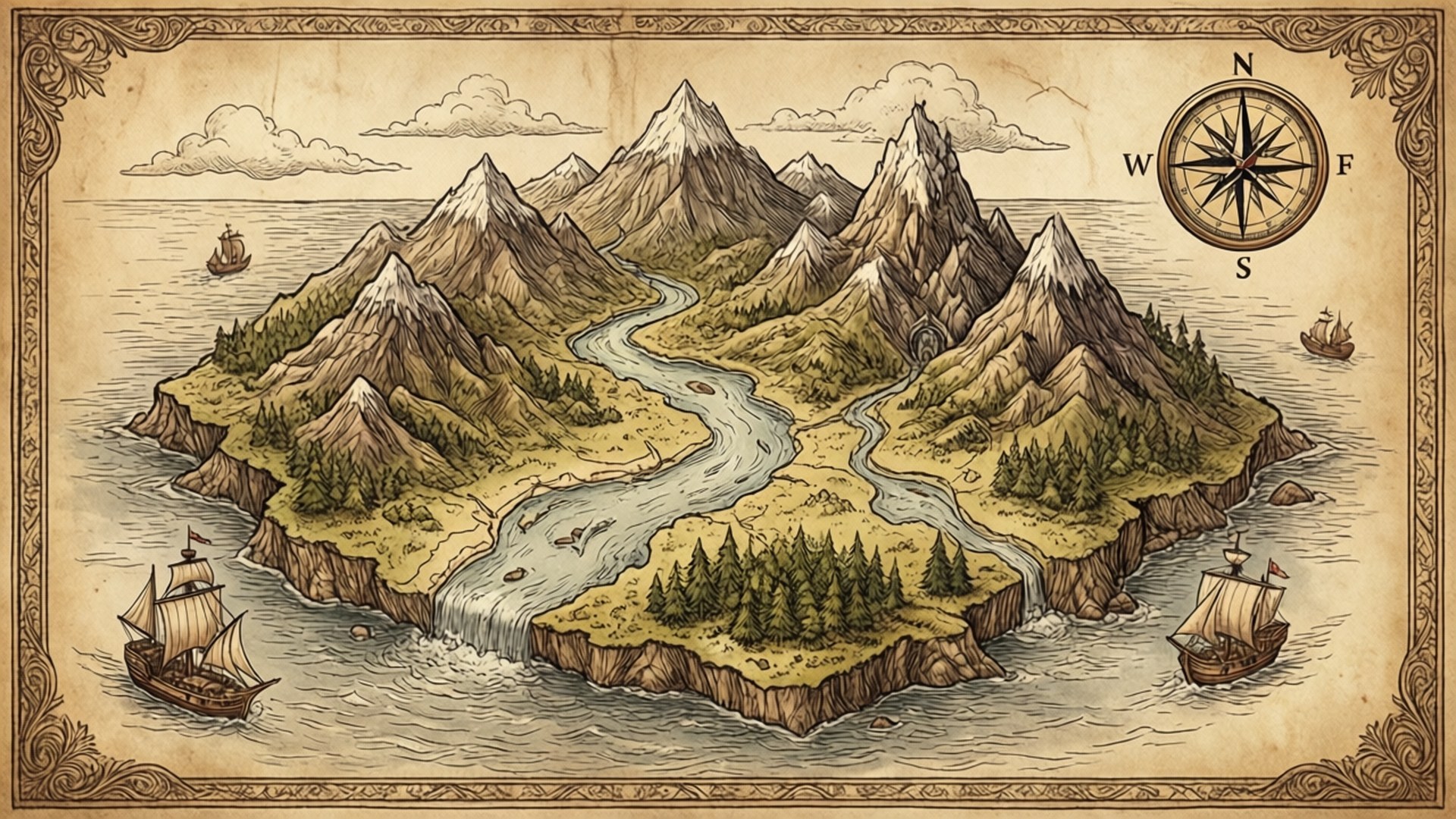 Fantasy Doodle Karte Hintergrundbilder