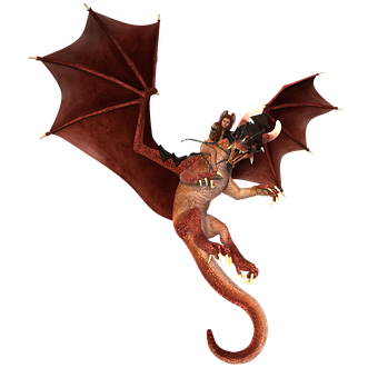 Fantasy Dragon Rider PNG