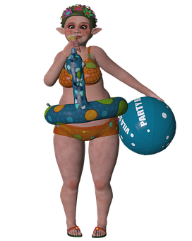 Fantasy Elf Beach Party PNG