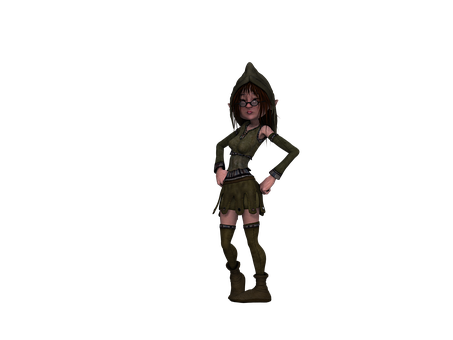 Fantasy Elf Costume Character PNG