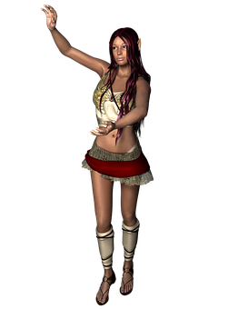 Fantasy Elf Dancing Pose PNG