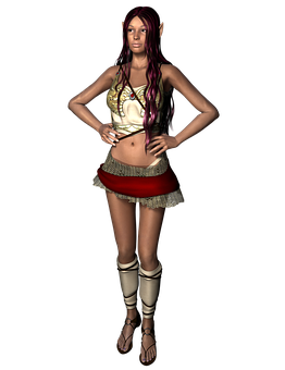 Fantasy_ Elf_ Girl_ Render PNG