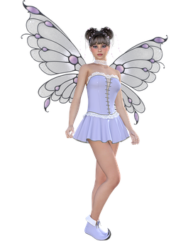 Fantasy Fairyin Lavender Dress PNG