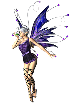 Fantasy Fairyin Purple Dress PNG