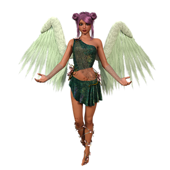 Fantasy Fairywith Wings PNG